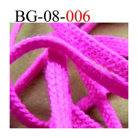 biais galon cordon bracelet lacet largeur 8 mm couleur rose fluo vendu au mètre