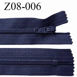 Fermeture zip 8 cm couleur bleu marine non séparable largeur 2.7 cm glissière nylon largeur 4 mm longueur 8 cm prix à l'unité