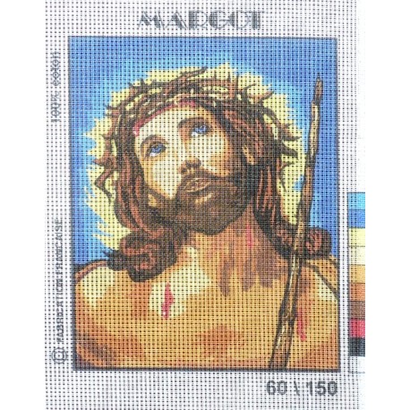 Canevas à broder 20 x 25 cm marque MARGOT thème RELIGION le Christ