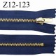 Fermeture zip à glissière longueur 12 cm couleur bleu non séparable largeur 2.8 cm glissière métal prix à la pièce