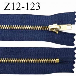 Fermeture zip à glissière longueur 12 cm couleur bleu non séparable largeur 2.8 cm glissière métal prix à la pièce