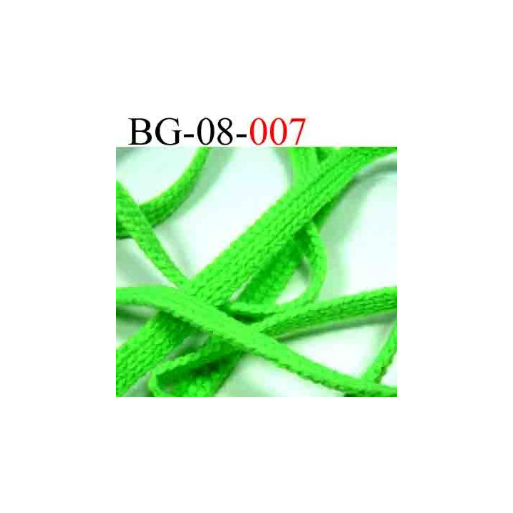 biais galon cordon bracelet lacet largeur 8 mm couleur vert fluo vendu au mètre