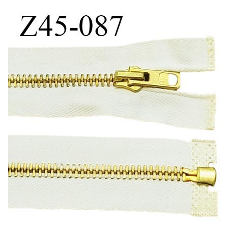 Fermeture 45 cm couleur écru ou blanc cassé glissière métal zip glissière couleur or longueur 45 cm prix à la pièce
