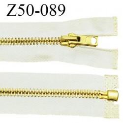 Fermeture 50 cm couleur écru ou blanc cassé glissière métal zip glissière couleur or longueur 50 cm prix à la pièce