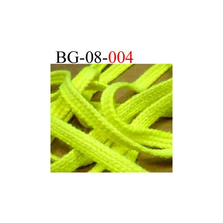 biais galon cordon bracelet lacet largeur 8 mm couleur jaune fluo vendu au mètre