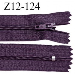 Fermeture zip 12 cm non séparable couleur violet largeur 2.5 cm zip nylon longueur 12 cm largeur 4 mm prix à la pièce