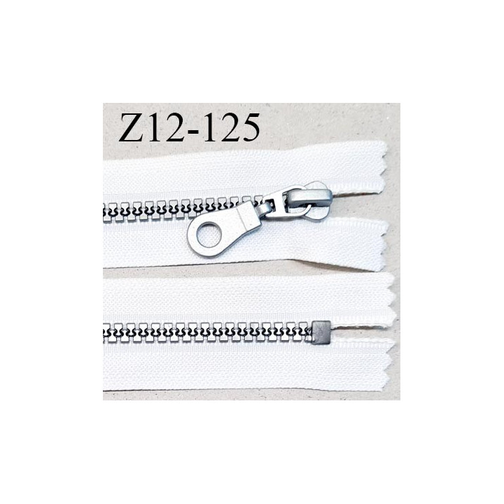 Fermeture zip 12 cm non séparable couleur blanc largeur 3.3 cm zip nylon couleur gris longueur 12 cm prix à la pièce