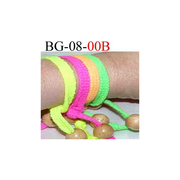 biais galon cordon bracelet lacet largeur 8 mm couleur jaune fluo vendu au mètre