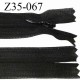 Fermeture zip 35 cm non séparable couleur noir largeur 2.5 cm zip nylon invisible longueur 35 cm prix à l'unité