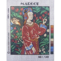 Canevas à broder 20 x 25 cm marque MARGOT thème TAPISSERIE moyen age