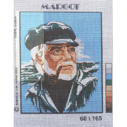 Canevas à broder 20 x 25 cm  marque MARGOT thème LA MER LE PECHEUR