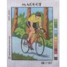 Canevas à broder 20 x 25 cm  marque MARGOT thème SPORT cyclisme vélo