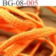 biais galon cordon bracelet lacet largeur 8 mm couleur orange fluo vendu au mètre