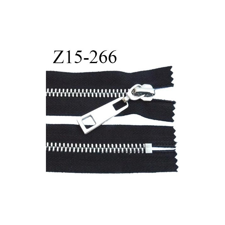 Fermeture zip 15 cm couleur noir glissière métal chromé vraiment superbe non séparable longueur 15 cm prix à la pièce