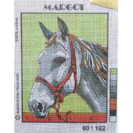 Canevas à broder 20 x 25 cm  marque MARGOT thème CHEVAL