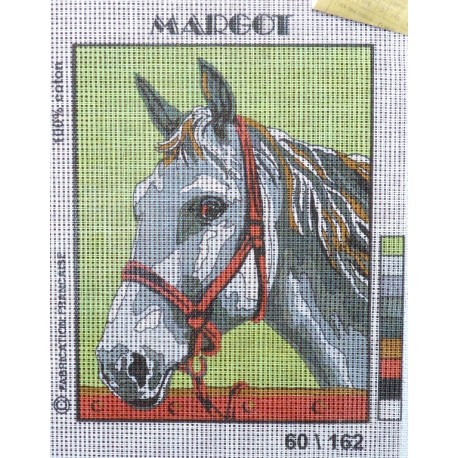 Canevas à broder 20 x 25 cm marque MARGOT thème CHEVAL