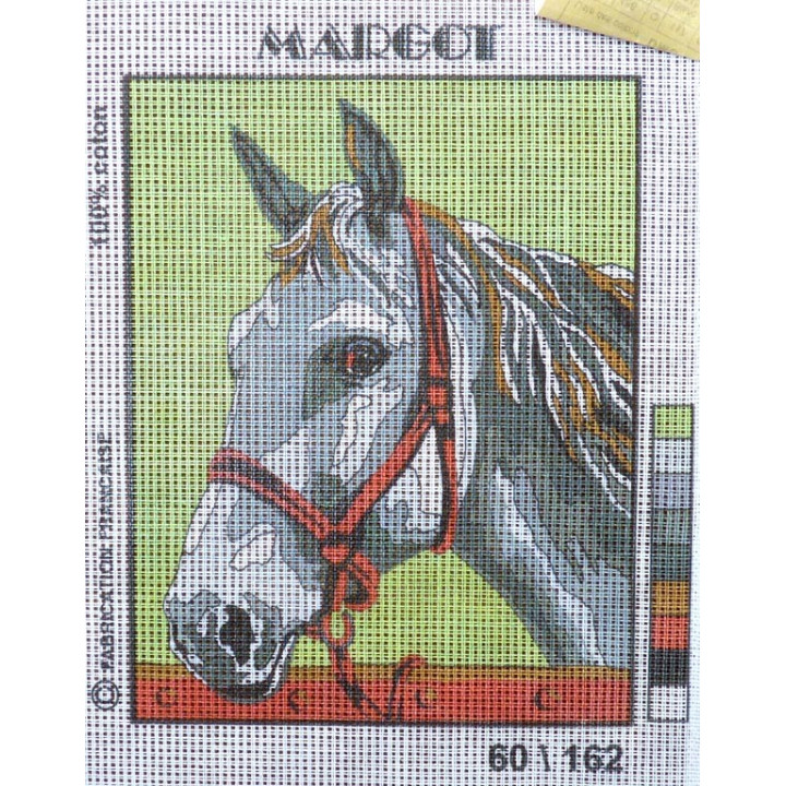 Canevas à broder 20 x 25 cm  marque MARGOT thème CHEVAL