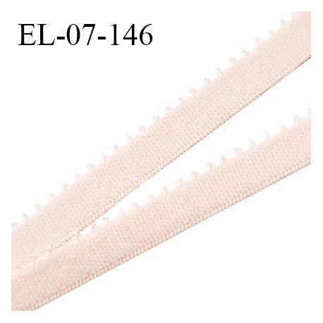 Elastique picot 7 mm lingerie couleur rose pastel ou ingenue haut de gamme fabriqué en France prix au mètre