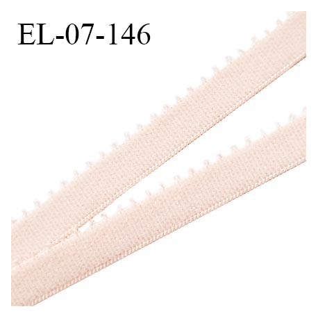 Elastique picot 7 mm lingerie couleur rose pastel ou ingenue haut de gamme fabriqué en France prix au mètre