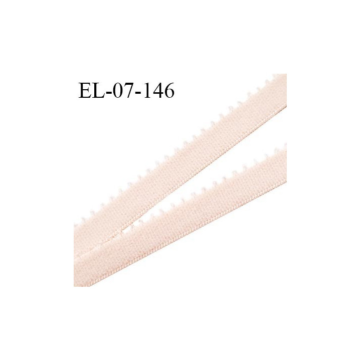 Elastique picot 7 mm lingerie couleur rose pastel ou ingenue haut de gamme fabriqué en France prix au mètre