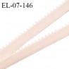 Elastique picot 7 mm lingerie couleur rose pastel ou ingenue haut de gamme fabriqué en France prix au mètre