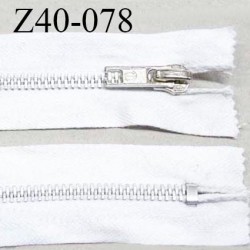 Fermeture zip 40 cm couleur blanc longueur 40 cm largeur 3 cm non séparable glissière métal largeur 5 mm prix à l'unité