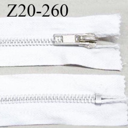 Fermeture zip 20 cm non séparable couleur naturel longueur 20 cm largeur 3.2 cm glissière métal largeur 7 mm prix à la pièce