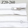 Fermeture zip 20 cm non séparable couleur naturel longueur 20 cm largeur 3.2 cm glissière métal largeur 7 mm prix à la pièce