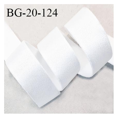 Devant bretelle 20 mm en polyamide attache bretelle rigide pour anneaux couleur blanc brillant haut de gamme prix au mètre