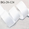 Devant bretelle 20 mm en polyamide attache bretelle rigide pour anneaux couleur blanc brillant haut de gamme prix au mètre