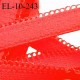 Elastique picot 10 mm lingerie couleur fluo rose orangé largeur 10 mm haut de gamme fabriqué en France prix au mètre