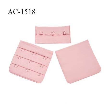 Agrafe 57 mm attache SG haut de gamme couleur rose ballet 3 rangées 3 crochets fabriqué en France prix à l'unité