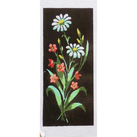 Canevas à broder 20 x 45 cm RETOUCHE MAIN thème FLEURS