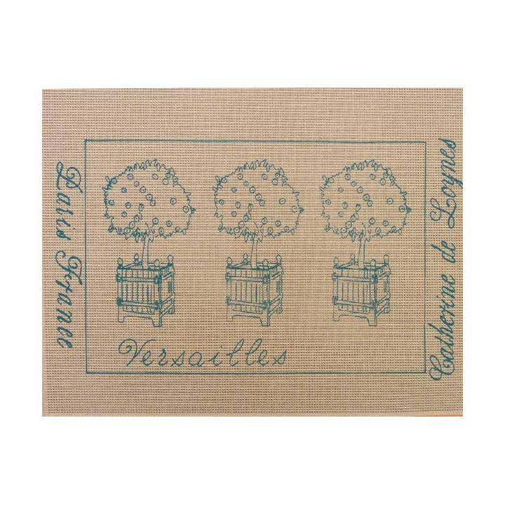 Canevas à broder 30 x 38 cm thème Versailles Paris France par Catherine de Loynes