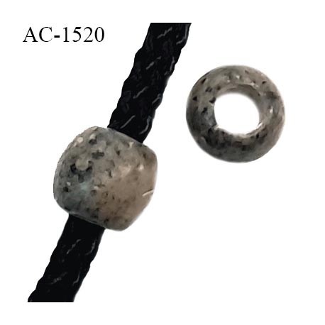 Perle ronde en pvc effet pierre marbrée diamètre 9 mm pour cordon de 3 mm de diamètre prix à l'unité