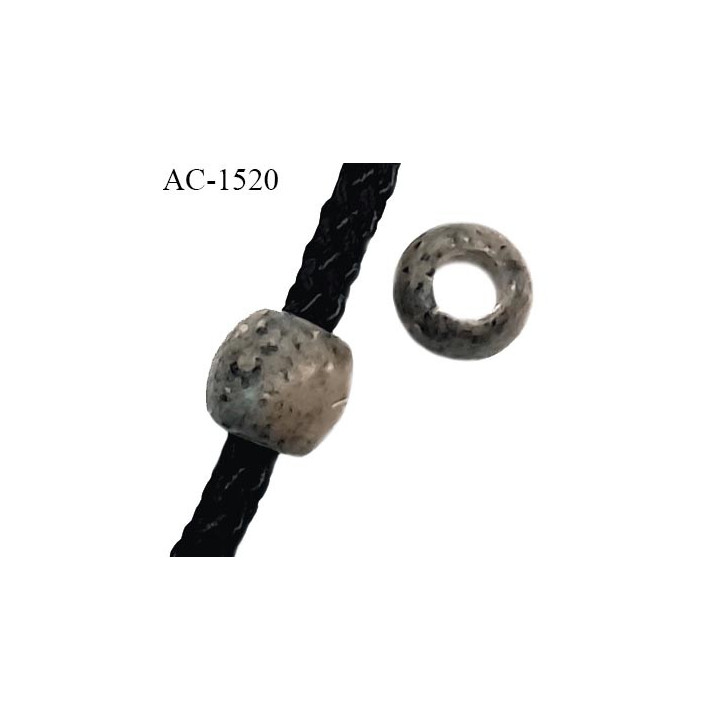 Perle ronde en pvc effet pierre marbrée diamètre 9 mm pour cordon de 3 mm de diamètre prix à l'unité