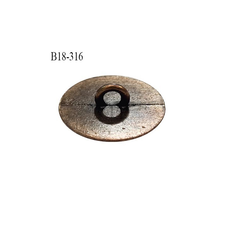 Bouton 18 mm en métal couleur laiton motif fleur diamètre 18 mm épaisseur 2 mm accroche avec un anneau prix à la pièce