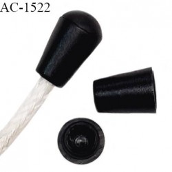 Arrêt stop cordon couleur noir hauteur avec le bouchon 18 mm diamètre au niveau du bouchon 12 mm prix à la pièce