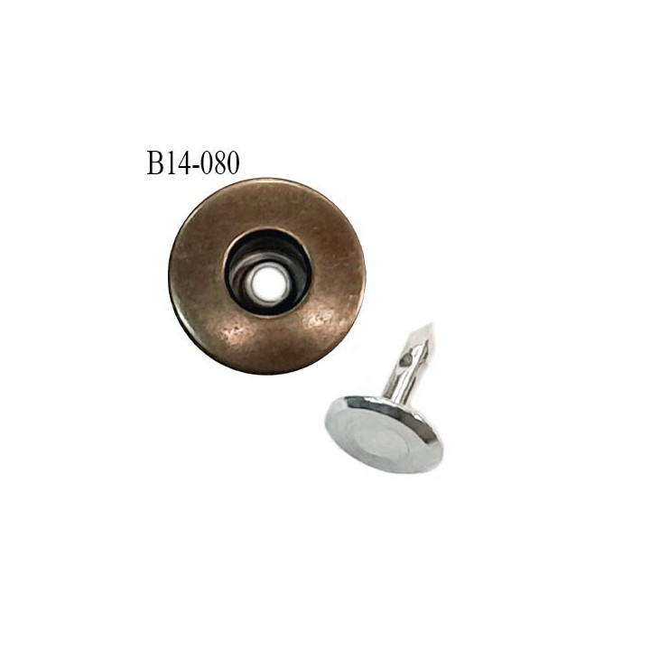 Bouton pour jean 14 mm en métal couleur laiton diamètre 14 mm avec un clou prix à la pièce