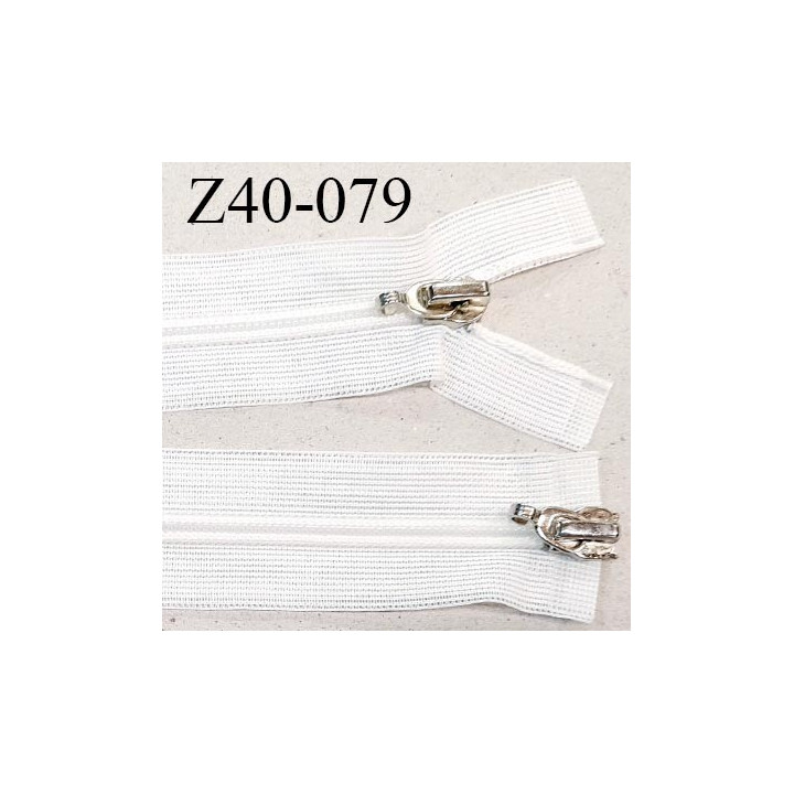 Fermeture zip 40 cm couleur blanc double curseur longueur 40 cm largeur 3.2 cm zip nylon largeur 7 mm prix à l'unité