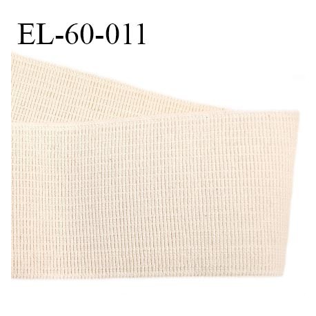 Elastique 60 mm couleur beige chiné largeur 60 mm élastique souple allongement +140% fabriqué en France prix au mètre