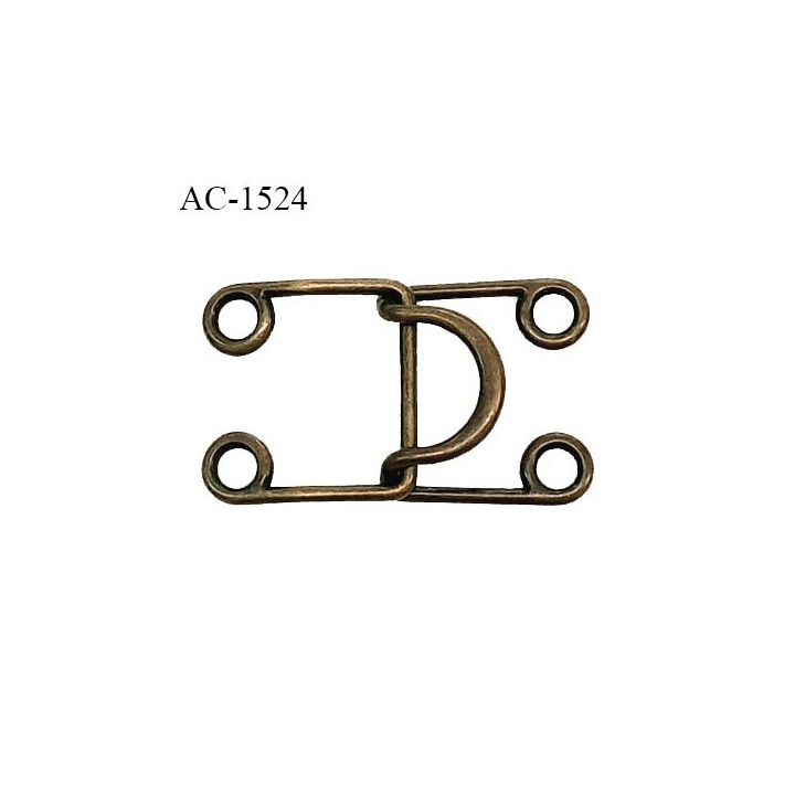 Brandebourg attache métal couleur laiton longueur 4 cm largeur 2.5 cm prix à la pièce