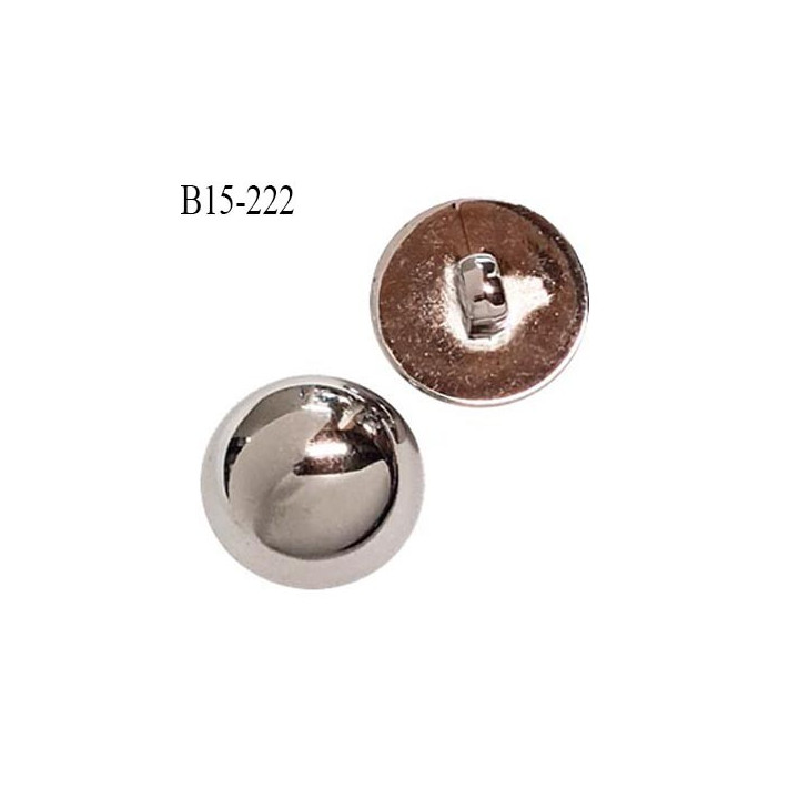 Bouton 15 mm en pvc chromé très brillant accroche avec un anneau diamètre 15 mm prix à la pièce