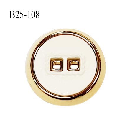 Bouton 25 mm en pvc couleur naturel et doré 2 trous diamètre 25 mm épaisseur 5 mm prix à la pièce