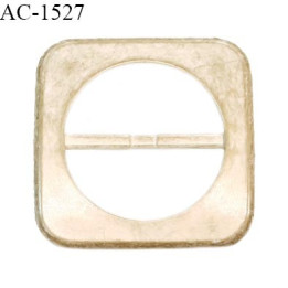Boucle rectangle pvc couleur blanc et doré patiné largeur extérieur 70 mm largeur intérieur 50 mm épaisseur 6 mm prix à la pièce