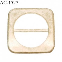 Boucle rectangle pvc couleur blanc et doré patiné largeur extérieur 70 mm largeur intérieur 50 mm épaisseur 6 mm prix à la pièce