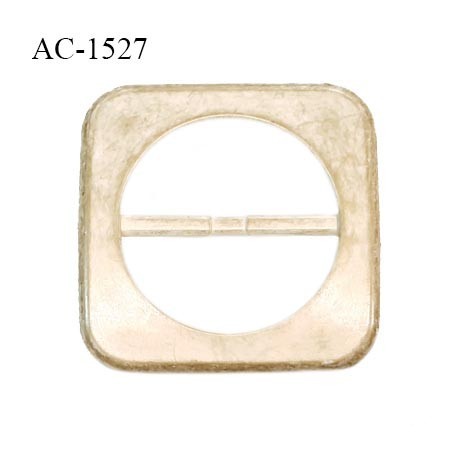 Boucle rectangle pvc couleur blanc et doré patiné largeur extérieur 70 mm largeur intérieur 50 mm épaisseur 6 mm prix à la pièce