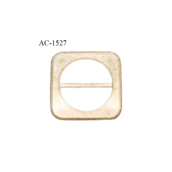 Boucle rectangle pvc couleur blanc et doré patiné largeur extérieur 70 mm largeur intérieur 50 mm épaisseur 6 mm prix à la pièce