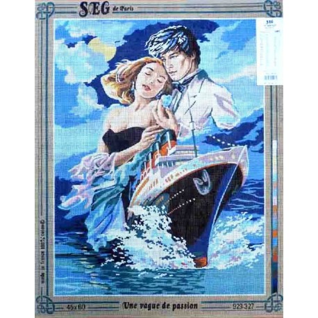 Canevas à broder 45 x 60 cm marque SEG de Paris thème TITANIC une vague de passion