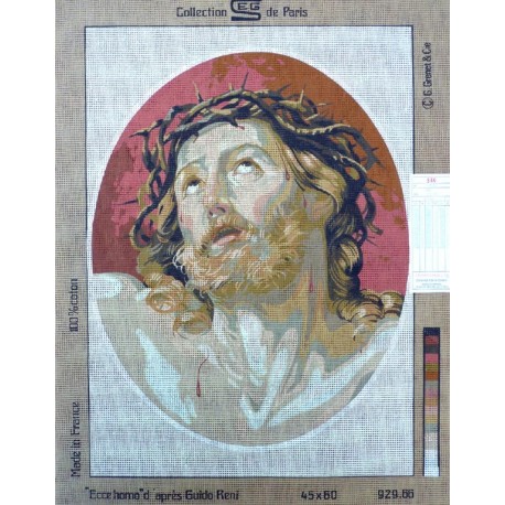 Canevas à broder 45 x 60 cm marque SEG de Paris thème RELIGION Ecce homo d'après Guido Reni